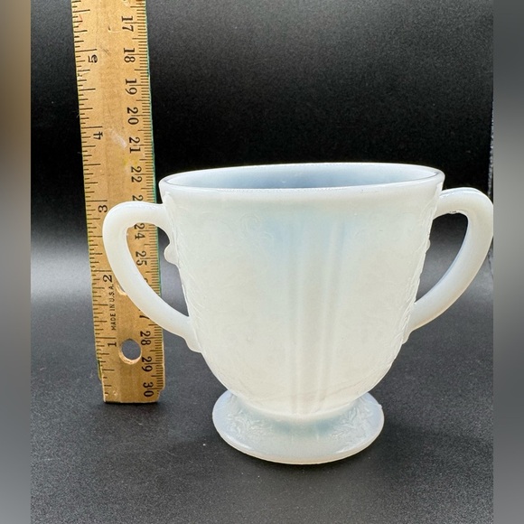 VTG Macbeth Evans American Sweetheart Sugar Bowl Depression Monax Glass - Picture 4 of 9